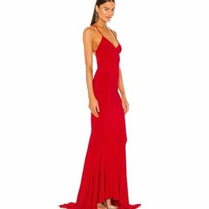 Norma Kamali Striking Red Backless Dress